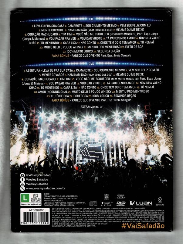 Wesley Safadão DVD + CD Ao Vivo Em Brasília - Som Livre - Livros